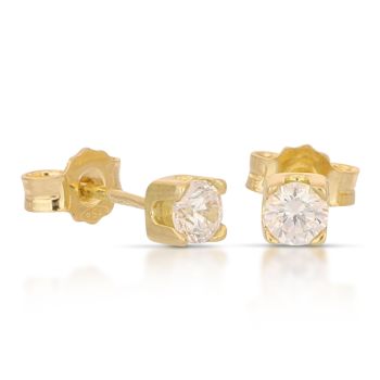 Orecchini solitario giallo 4mis