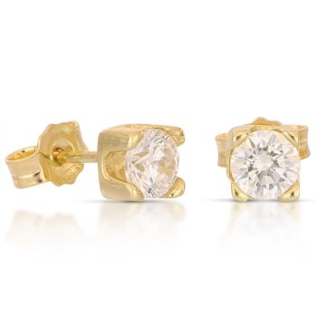 Orecchini solitario giallo 6mis