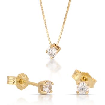 Parure girocollo e orecchini giallo 1mis