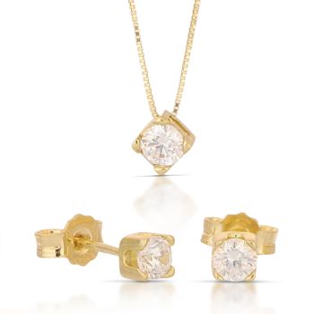 Parure girocollo e orecchini giallo 2mis