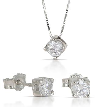 Parure girocollo e orecchini bianco 3mis