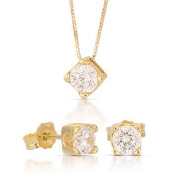 Parure girocollo e orecchini giallo 4mis