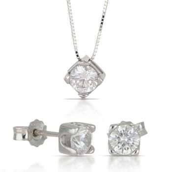 Parure girocollo e orecchini bianco 4mis