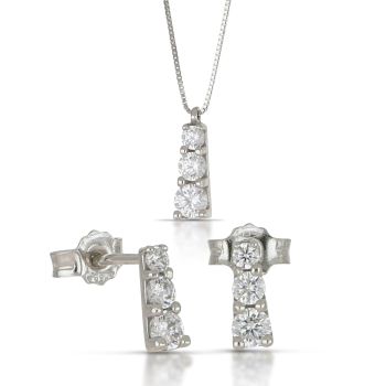 Parure girocollo e orecchini bianco