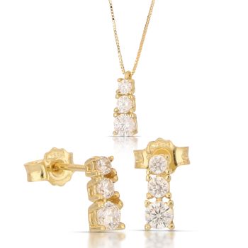 Parure girocollo e orecchini giallo