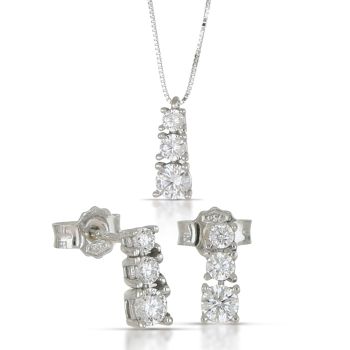 Parure girocollo e orecchini bianco