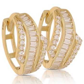 Cerchi con zirconi in oro giallo