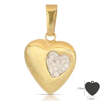 Pendente cuore giallo