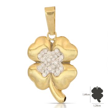 Pendente quadrifoglio giallo 1misura