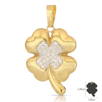 Pendente quadrifoglio giallo 2misura