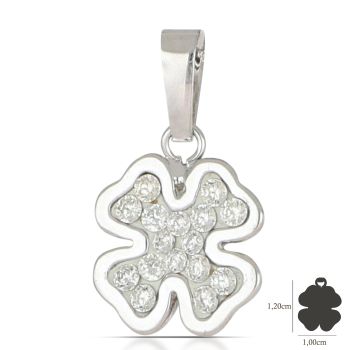 Pendente quadrifoglio bianco