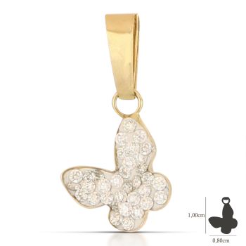 Pendente farfalla giallo 1misura