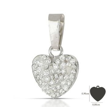 Pendente cuore bianco 1misura