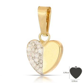 Pendente cuore giallo 1misura