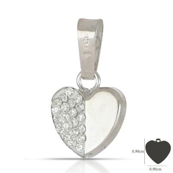 Pendente cuore bianco 1misura