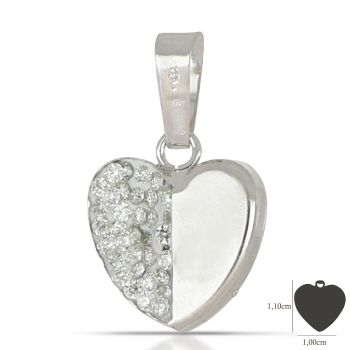 Pendente cuore bianco 2misura