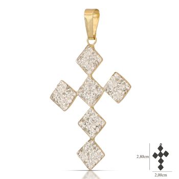 Croce con resina, oro giallo