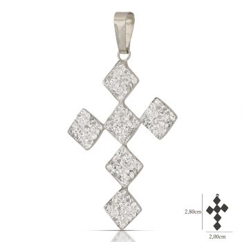 Croce con resina, oro bianco