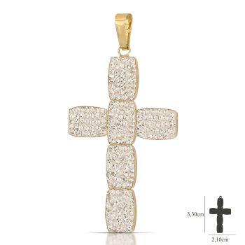 Croce con resina, oro giallo