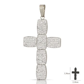 Croce con resina, oro bianco