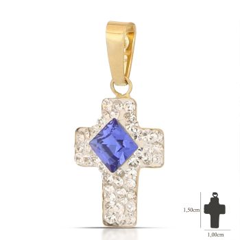 Croce con resina, oro giallo