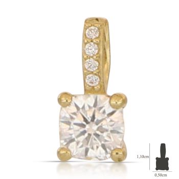 Pendente solitario giallo, misura1