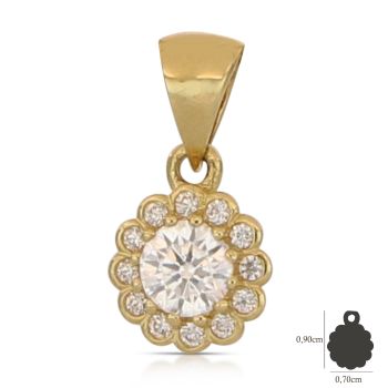 Pendente fiore giallo misura1