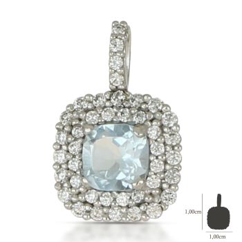 Pendente solitario azzurro