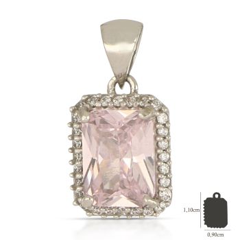 Pendente con pietra rosa