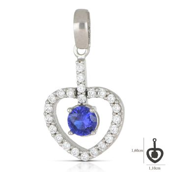 Pendente cuore con pietre blue