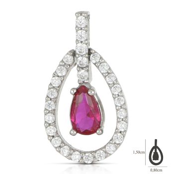 Pendente con pietre rosse