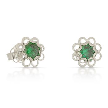 Orecchini punto luce verde