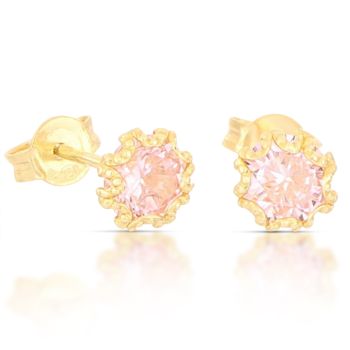 Orecchini solitario rosa