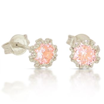 Orecchini solitario rosa