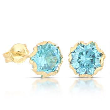 Orecchini solitario azzurro