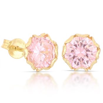 Orecchini solitario rosa