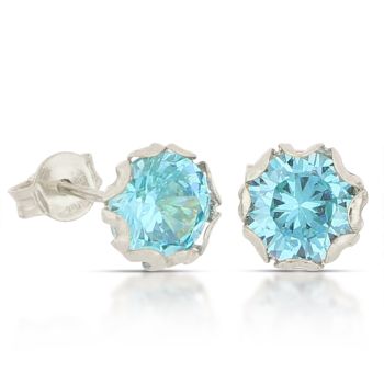 Orecchini solitario azzurro