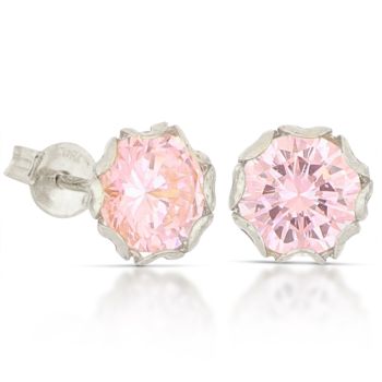 Orecchini solitario rosa