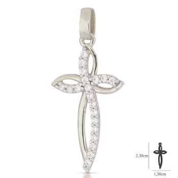 Croce bianca con zirconi
