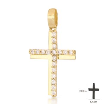 Croce gialla con zirconi