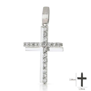 Croce bianca con zirconi