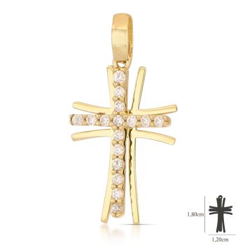 Croce gialla con zirconi