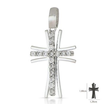 Croce bianca con zirconi