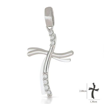 Croce bianca con zirconi