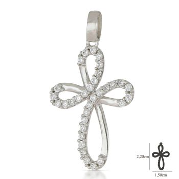 Croce bianca con zirconi