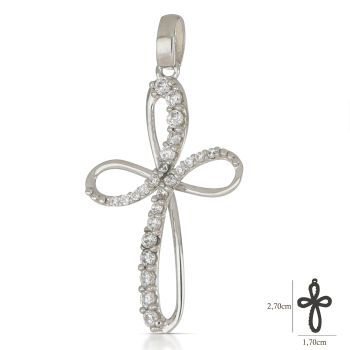 Croce bianca con zirconi