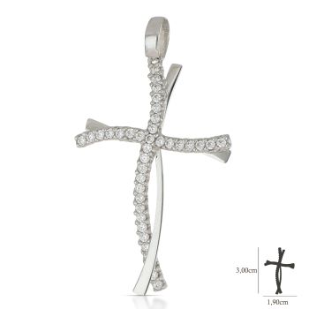 Croce bianca con zirconi