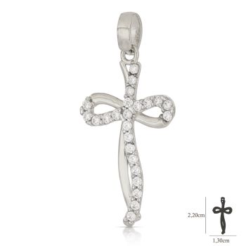 Croce bianca con zirconi