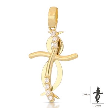 Croce gialla con zirconi