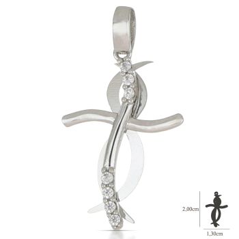 Croce bianca con zirconi